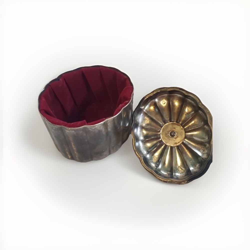 Vintage GODINGER‎ 1994 Silver Floral Jewelry Vanity Box Velvet Inside
